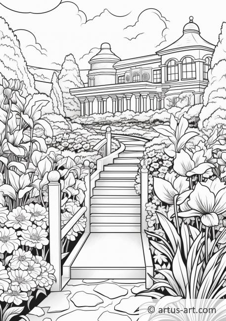 Page de coloriage du jardin botanique